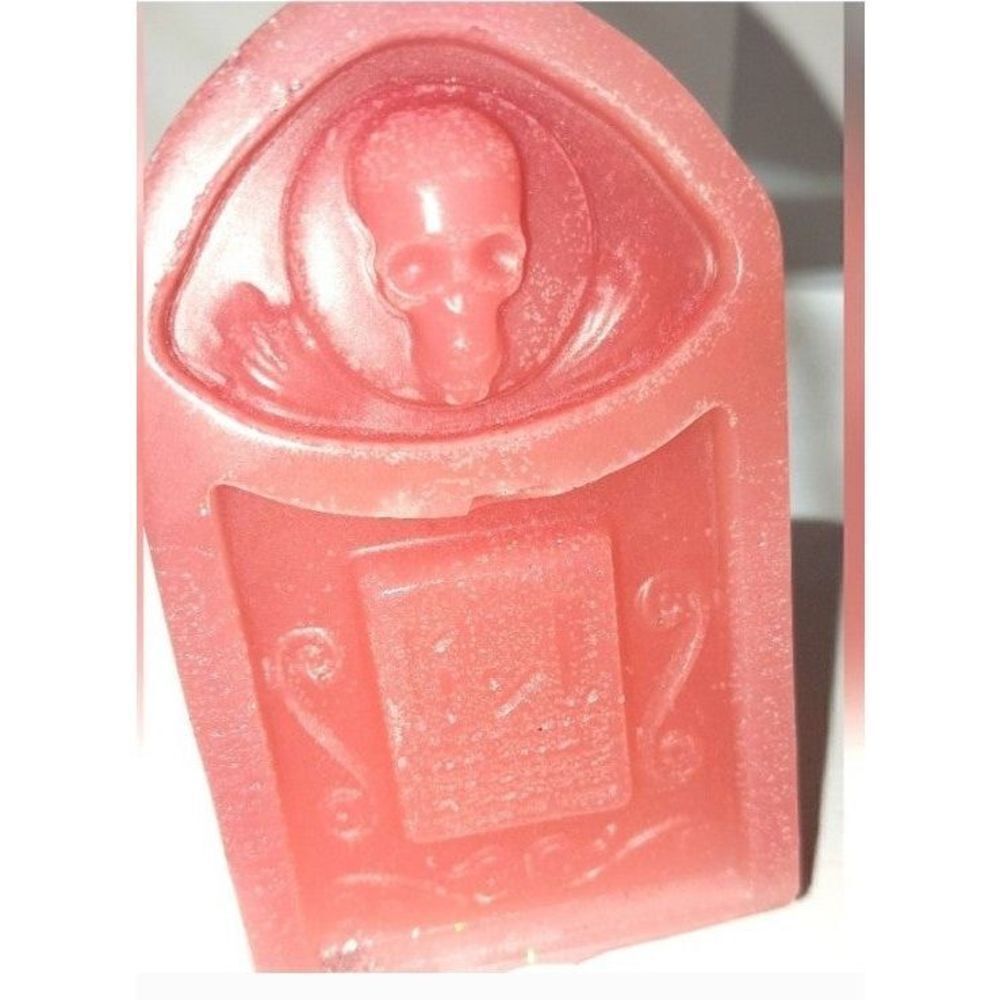 Hand crafted limited edition tombstone candle from our spooky candle collection